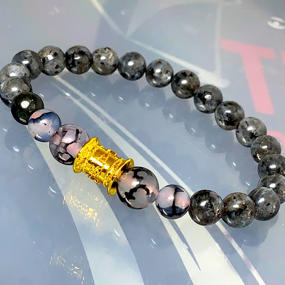 🔴LABRADORITE & DRAGONS VEINS NATURAL BRACELET